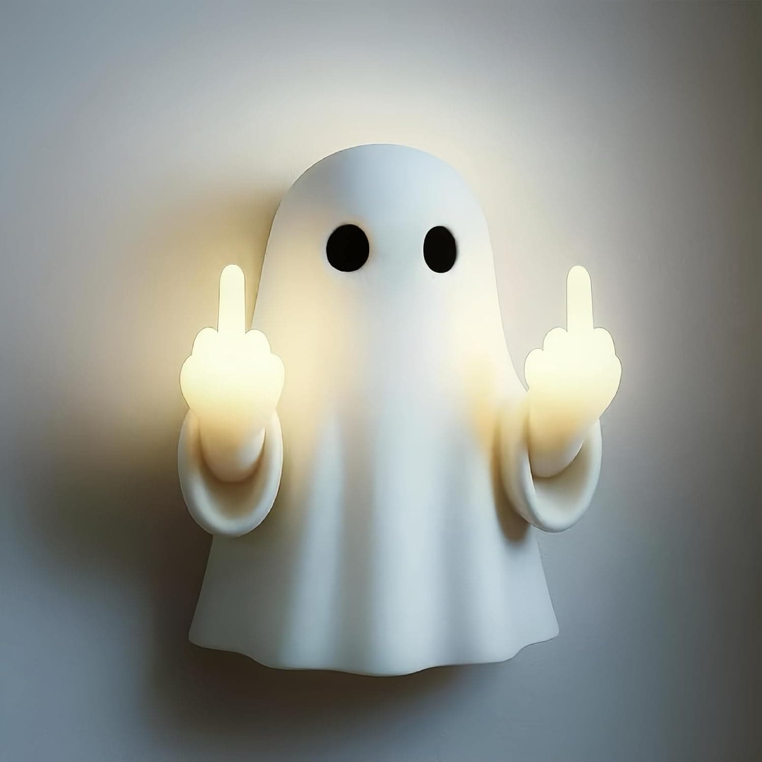 Halloween Middle Finger Ghost Light, Night Light, Funny Ghost Lamp