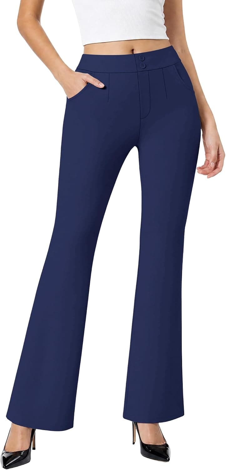 Womens Flare Work Pants Stretchy Bootcut Dress Trousers
