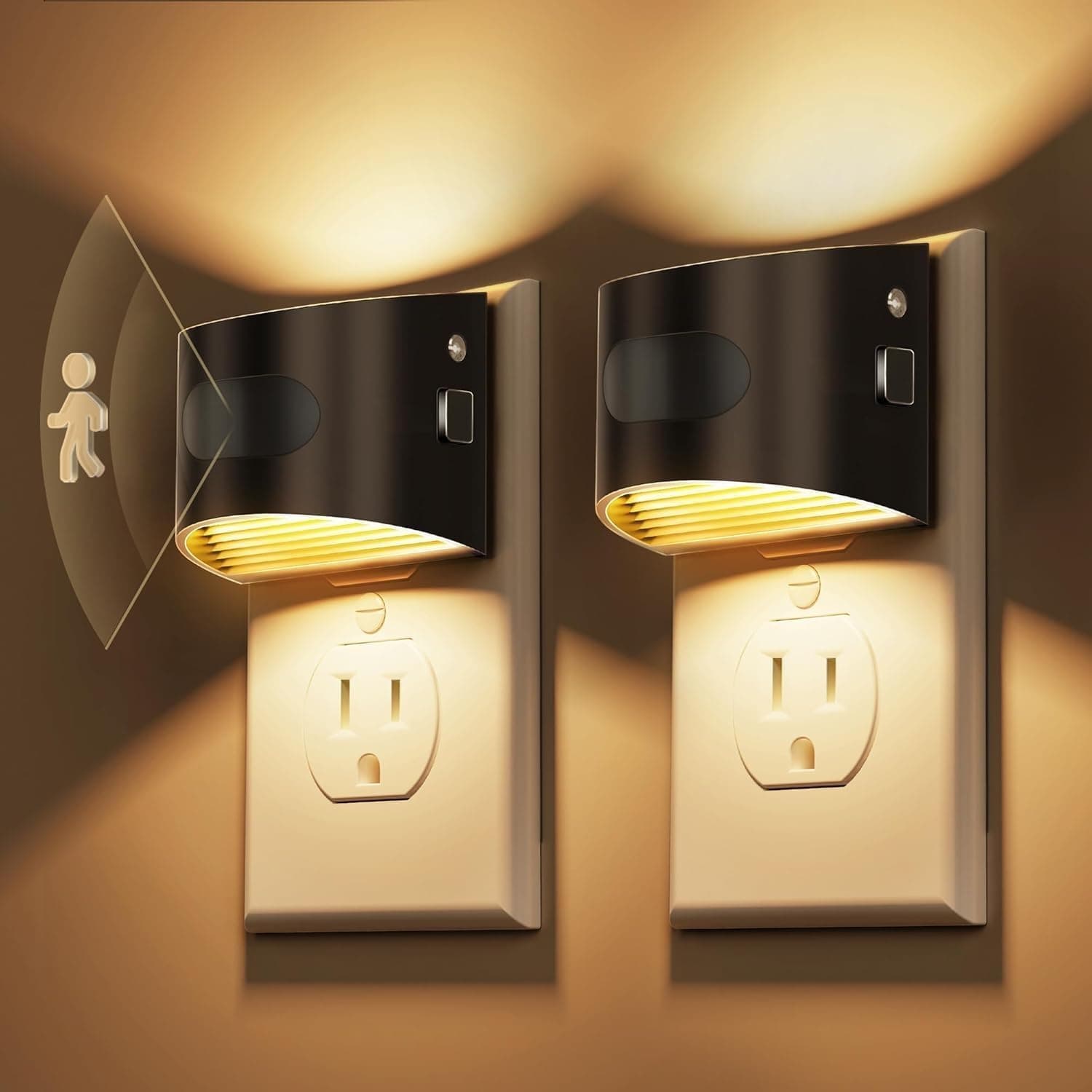 L LOHAS LED Motion Sensor Night Light, Night Lights Plug into Wall, 2 Pack