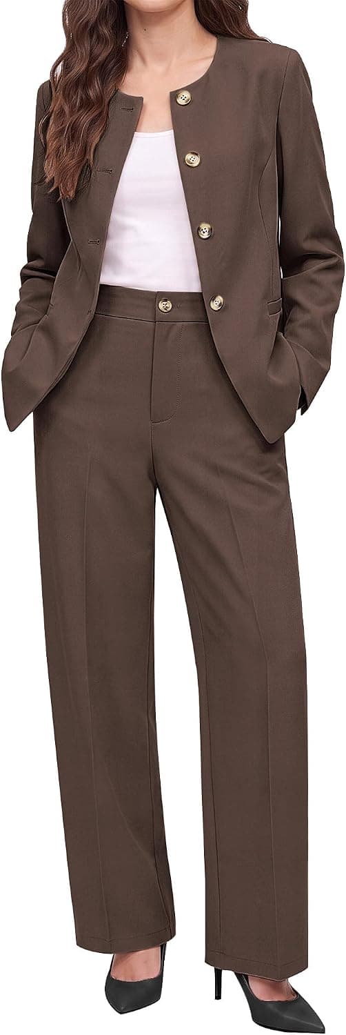 luvamia Pants Suits for Women Dressy 2 Piece Sets Business Casual Outfits