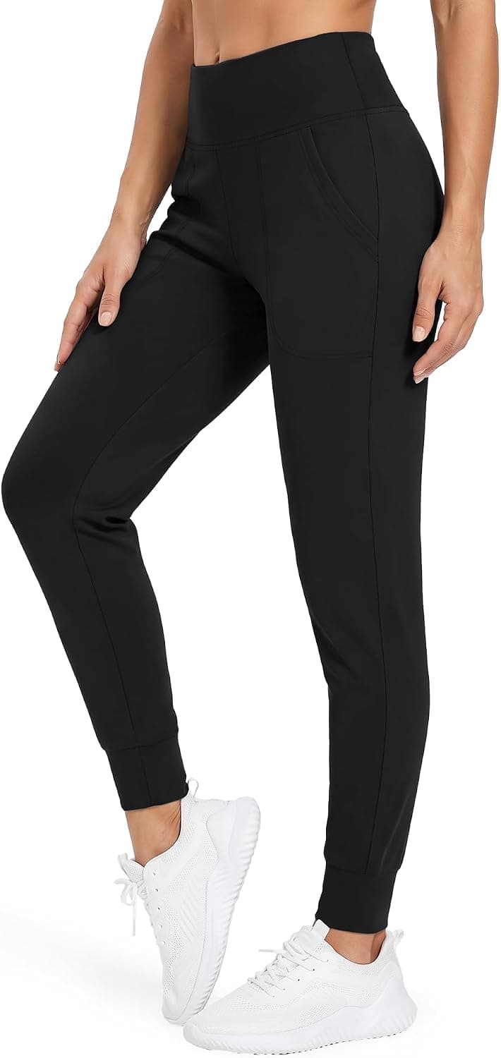 GAYHAY Joggers for Women - High Waisted Black Lightweight Lounge Sweatpants
