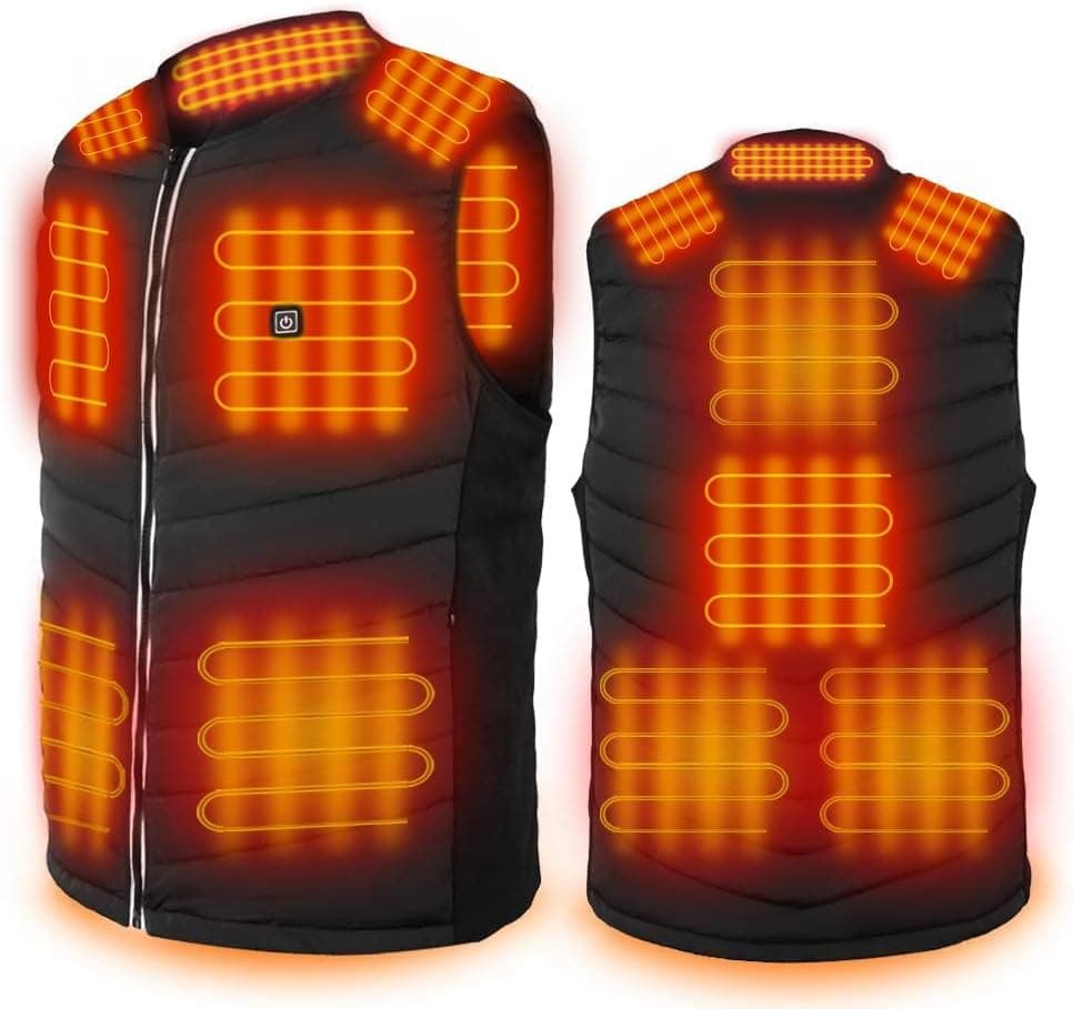 Hoson Heated Vest,9 Heating Zones Heated Jacket for Men and Women, Winter Heating Vest Hunting