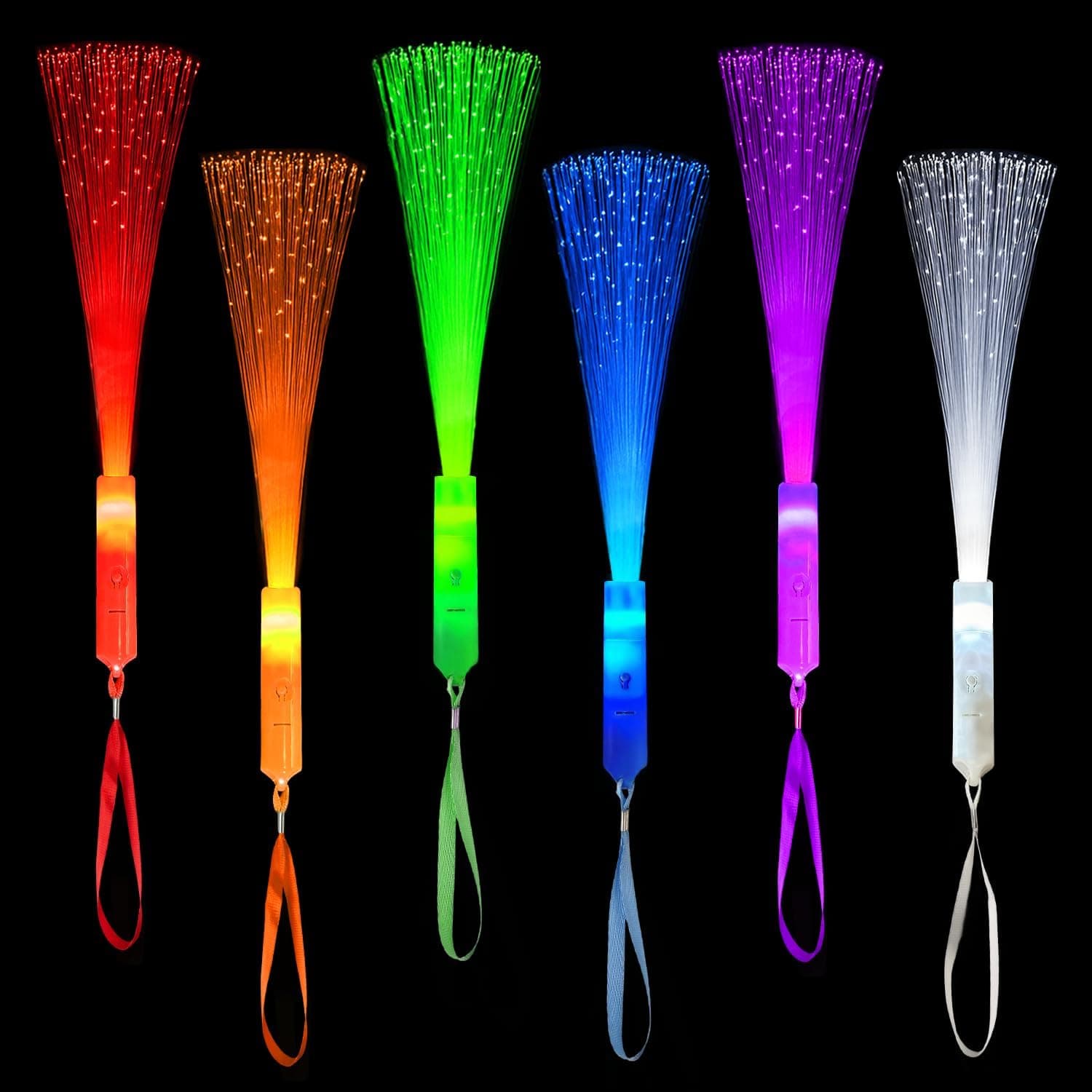 Halloween Glow Fiber Optic Lights Bulk-24 Pcs,Light Up Party Favors for Kid