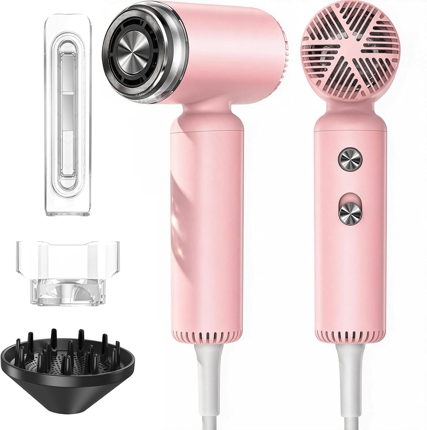 Hair Dryer, Travel Mini 15 x Fast Drying Blow Dryer with Diffuser, Professional 110k RPM High-Speed Hairdryer with 200M Negative Ions Reduce Frizz, Low-Noise Lightweight for Styling & Daily Use