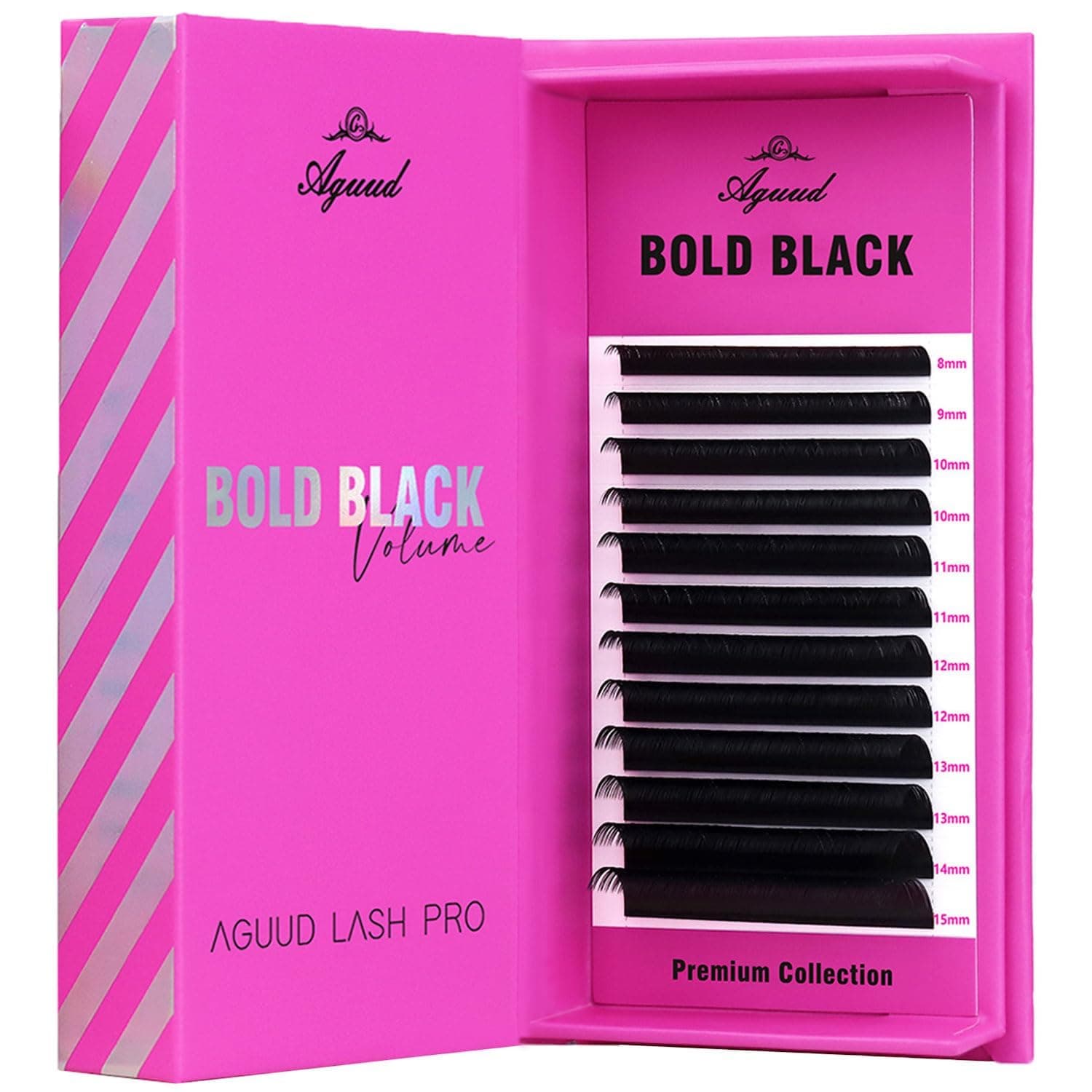 Premium Cashmere Volume Eyelash Clusters 0.03mm Ultra Fine D Curl Individual Lash Extensions 8-15mm Mixed Length, Matte Black Wispy False Eyelashes Natural Look