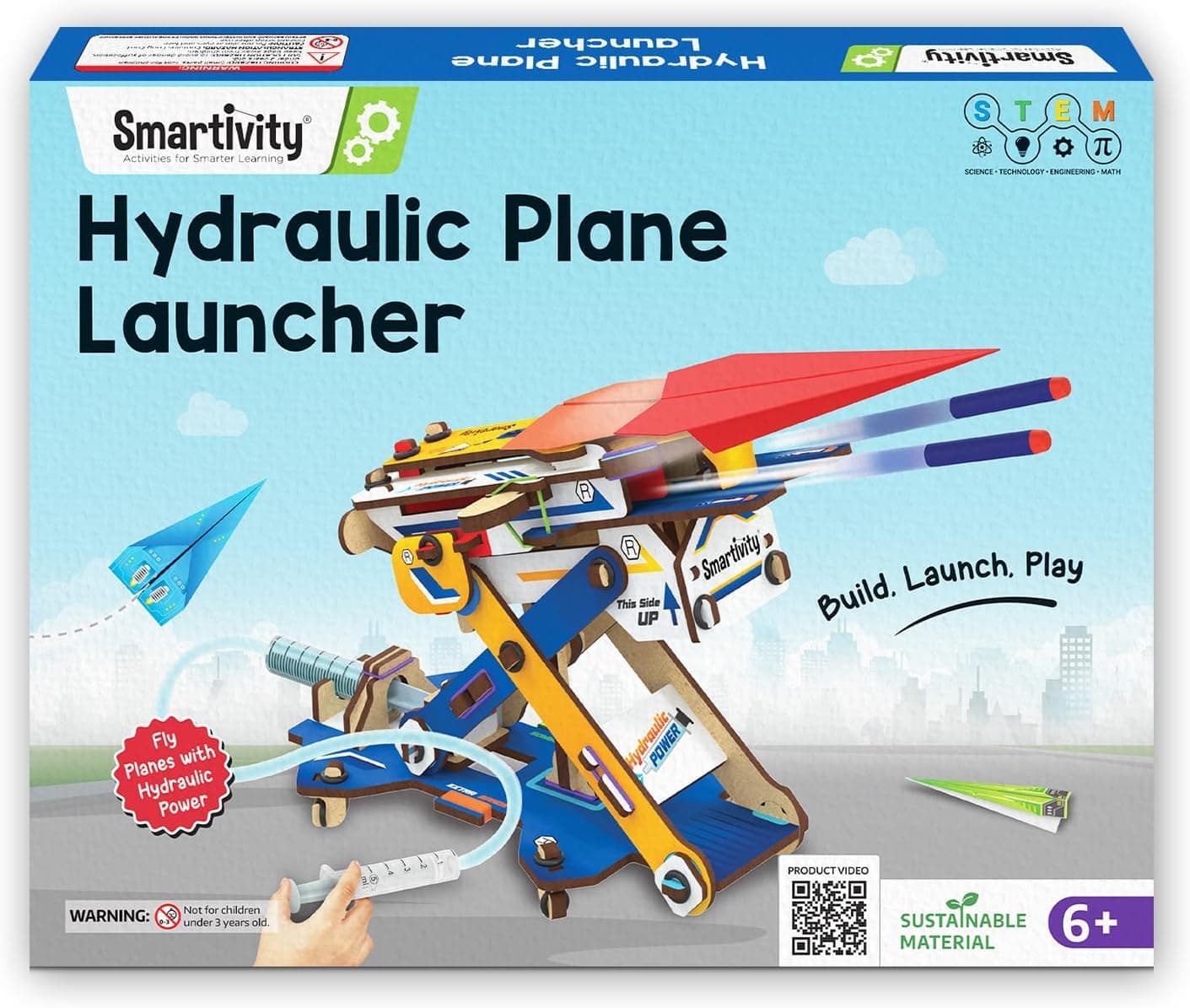 Smartivity 2in1 Hydraulic Aeroplane & Dart Launcher STEM Kit Ages 6-14