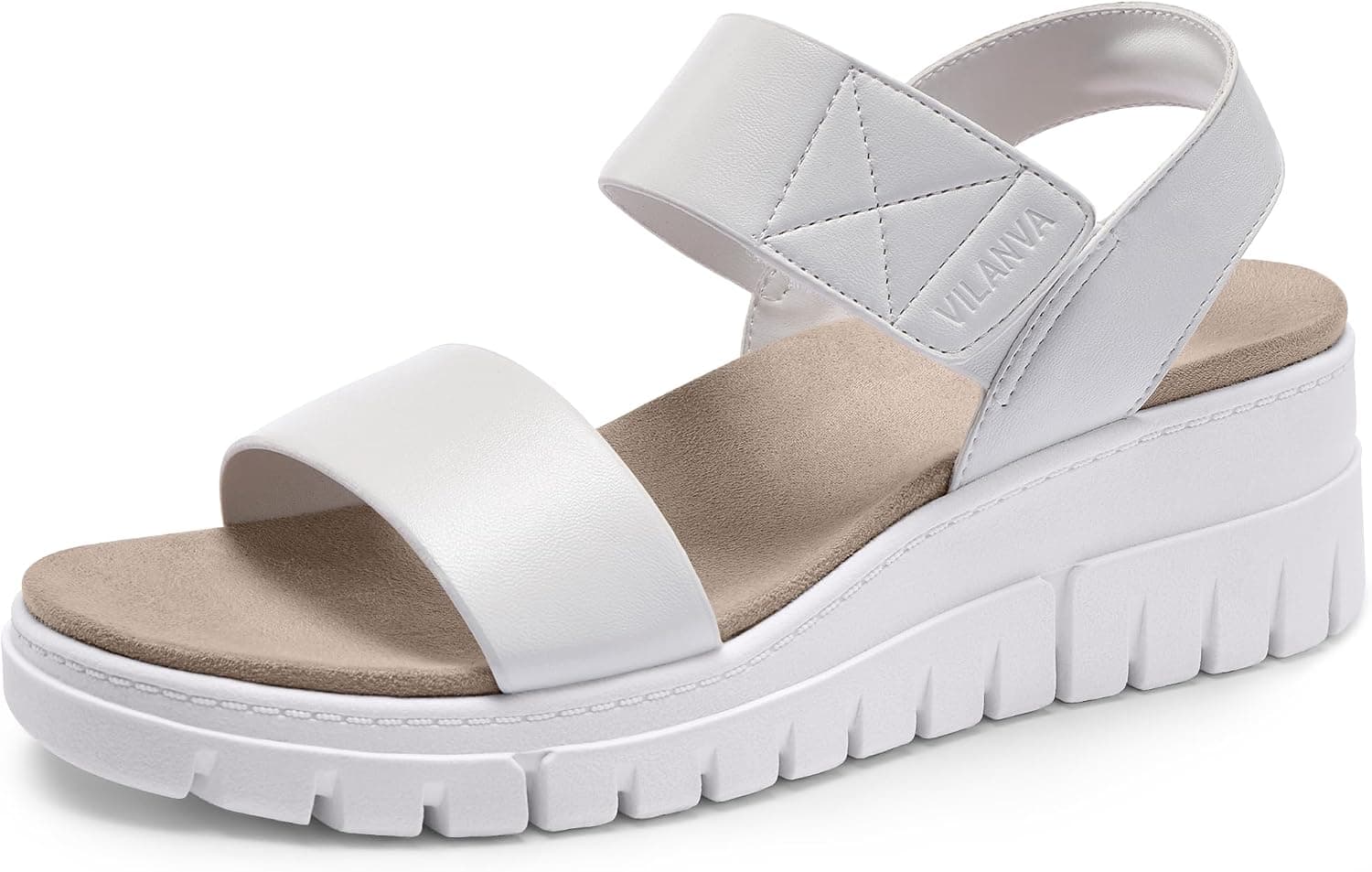 Vilanva Women's Platform Wedge Sandals | Comfortable Walking Sandals with Arch Support, Adjustable Velcro, Non-Slip Outsole for 2026 Summer Daily Travel Outfit