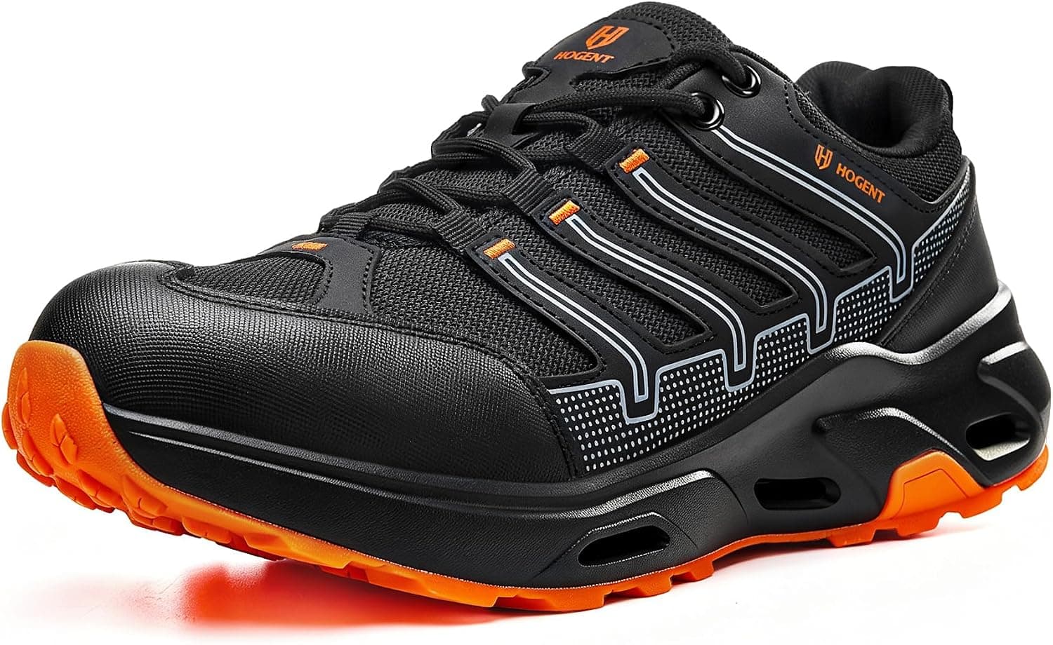 Hogent Steel Toe Shoes for Men, Breathable Anti-Puncture Safety Sneakers
