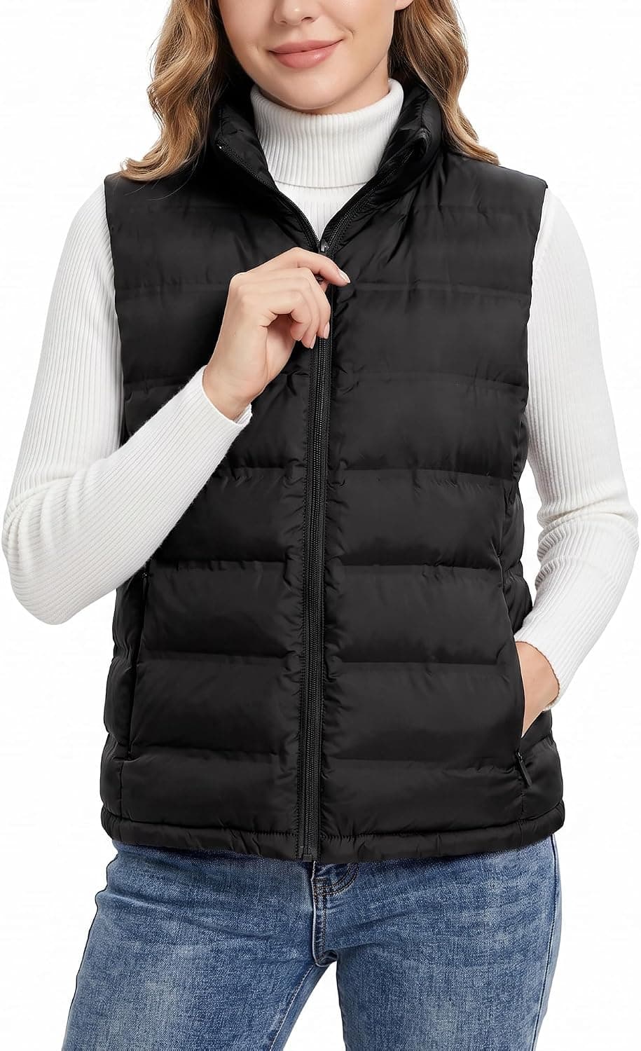Avisky Puffer Vest Women 2026, Sleeveless Zip Up Lightweight Cropped Vest