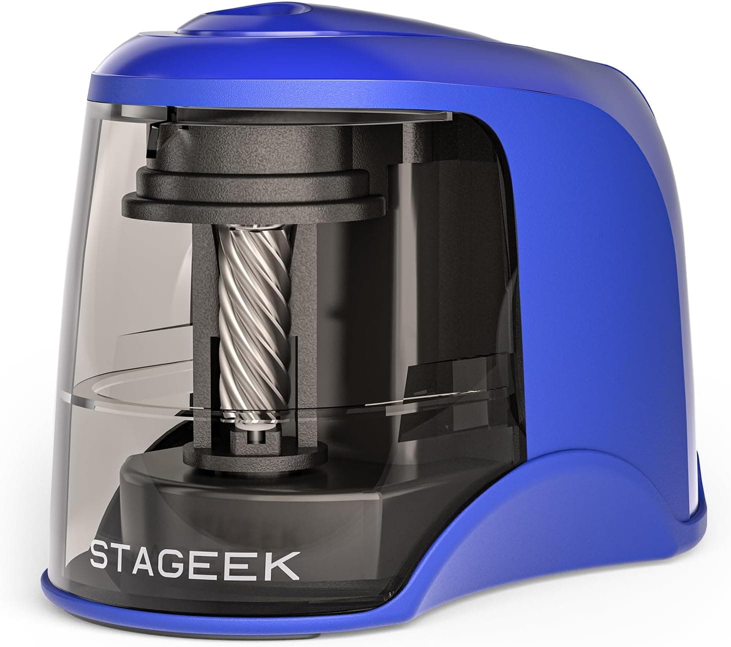 STAGEEK Electric Pencil Sharpener, Plug in or USB/Battery Operated, Blue