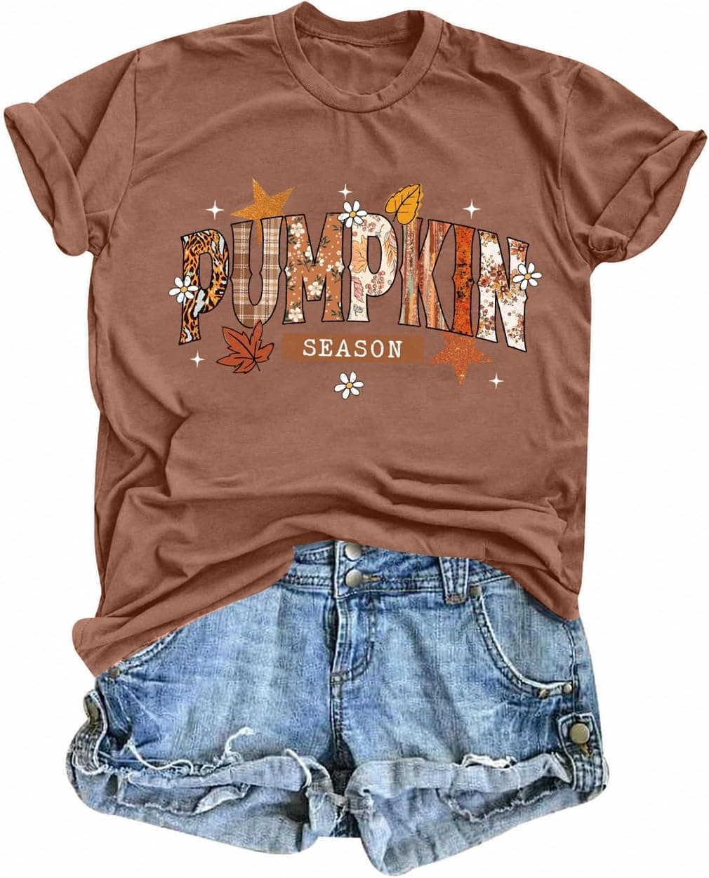 Pumpkin Letter Print Shirts for Women Pumpkin Season T Shirt Women Vintage Halloween Shirt Fashion Fall T-Shirts Tops