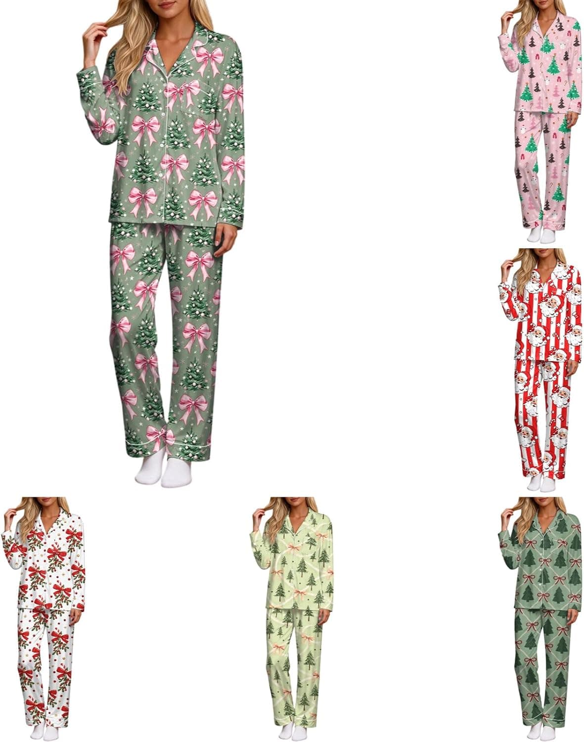 Christmas Pajama Sets for Women 2 Piece Cute Print Matching Sets