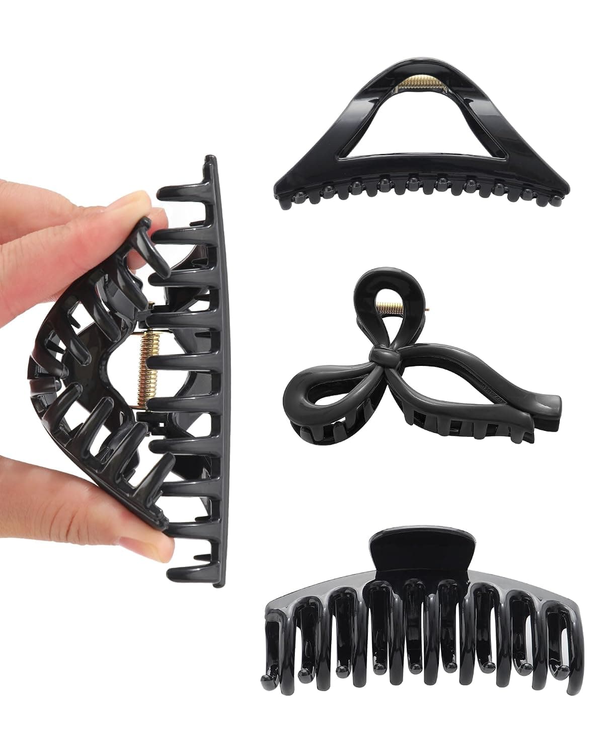 3 Styles Large Silicone Hair Clips Strong Hold Non Slip Hair Claws | Matte Hair Claw Clips for Women, Soft Cozy for Long Thin Thick Hair, Non Damaging to Hair, Not Easily Breakable