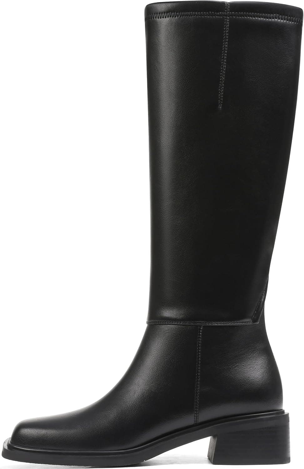 Lovee Cosee Knee High Boots for Women 2026 Low Heel Square Toe Flat Boots with Side Full Zipper Comfortable Walking Shoes for Fall Winter Casual & Office Wear Commuting Travel Fashion Trendy Outfit