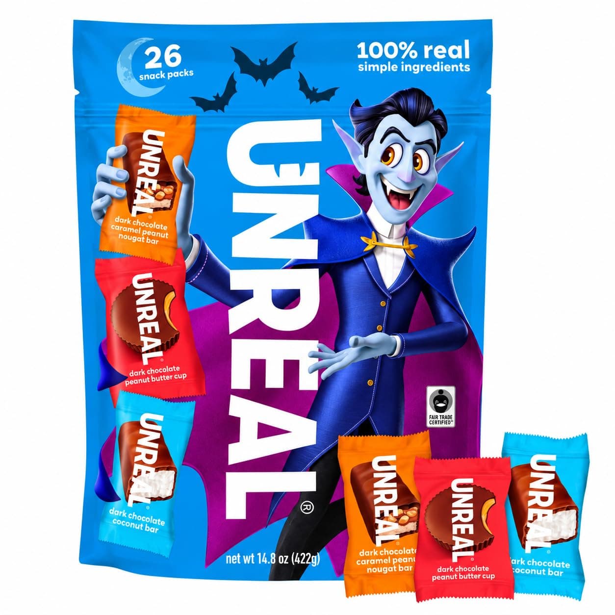 UNREAL Halloween Dark Chocolate Variety Pack, 14.8 OZ