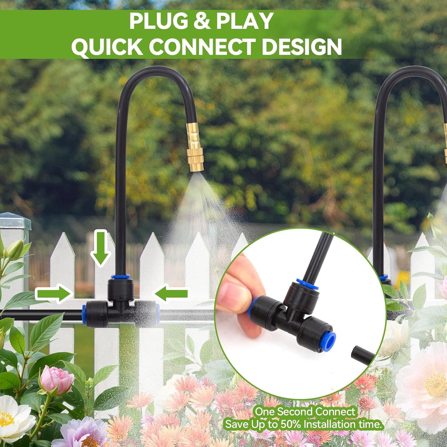 Drip Irrigation System Kit 120FT Garden Watering Misting System