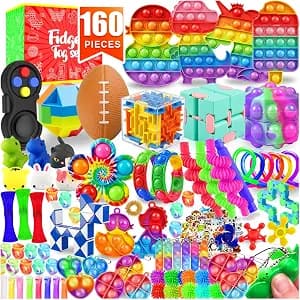 Fidget Toys, 136 Pack Party Favors for Kids 8-12 4-8, Sensory Toys Bulk Autism Autistic, Treasure Box Toys for Classroom, Stocking Stuffers, Goodie Bag Stuffers, Christmas Birthday Gifts Prizes