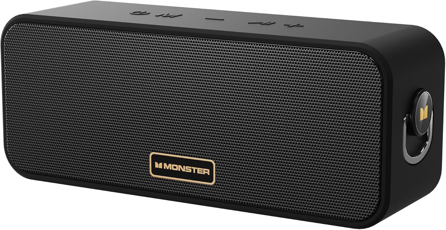 Monster S180 Bluetooth Speaker, 40W Wireless Speaker with 28H Playtime, Stereo Sound, Bluetooth 6.0, Support AUX, TF, Wireless Stereo Pairing, IPX6 Waterproof Speaker for Home, Outdoor