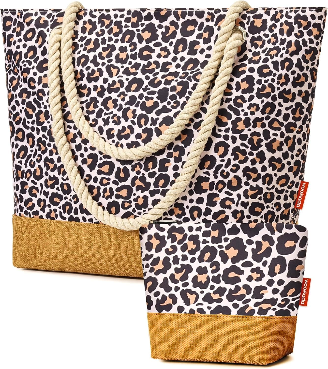 WOOMADA Large Straw Beach Tote - Tote Bag for Towels & Vacation Essentials