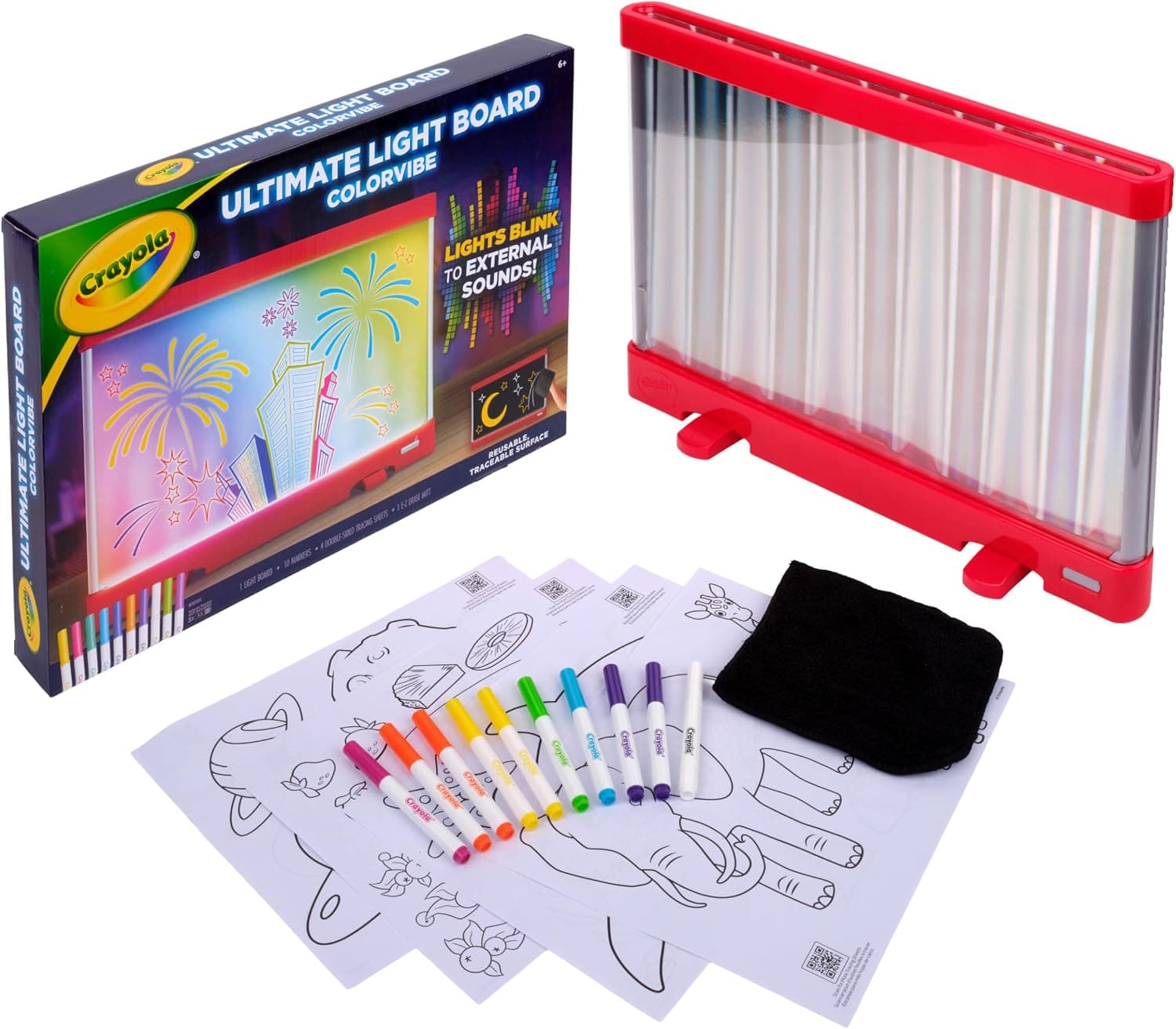 Crayola Ultimate Light Board ColorVibe, Sound Reactive Drawing Tablet | Light Up LED Art Board, Crafting Gifts and Toys for Kids, Ages 6+