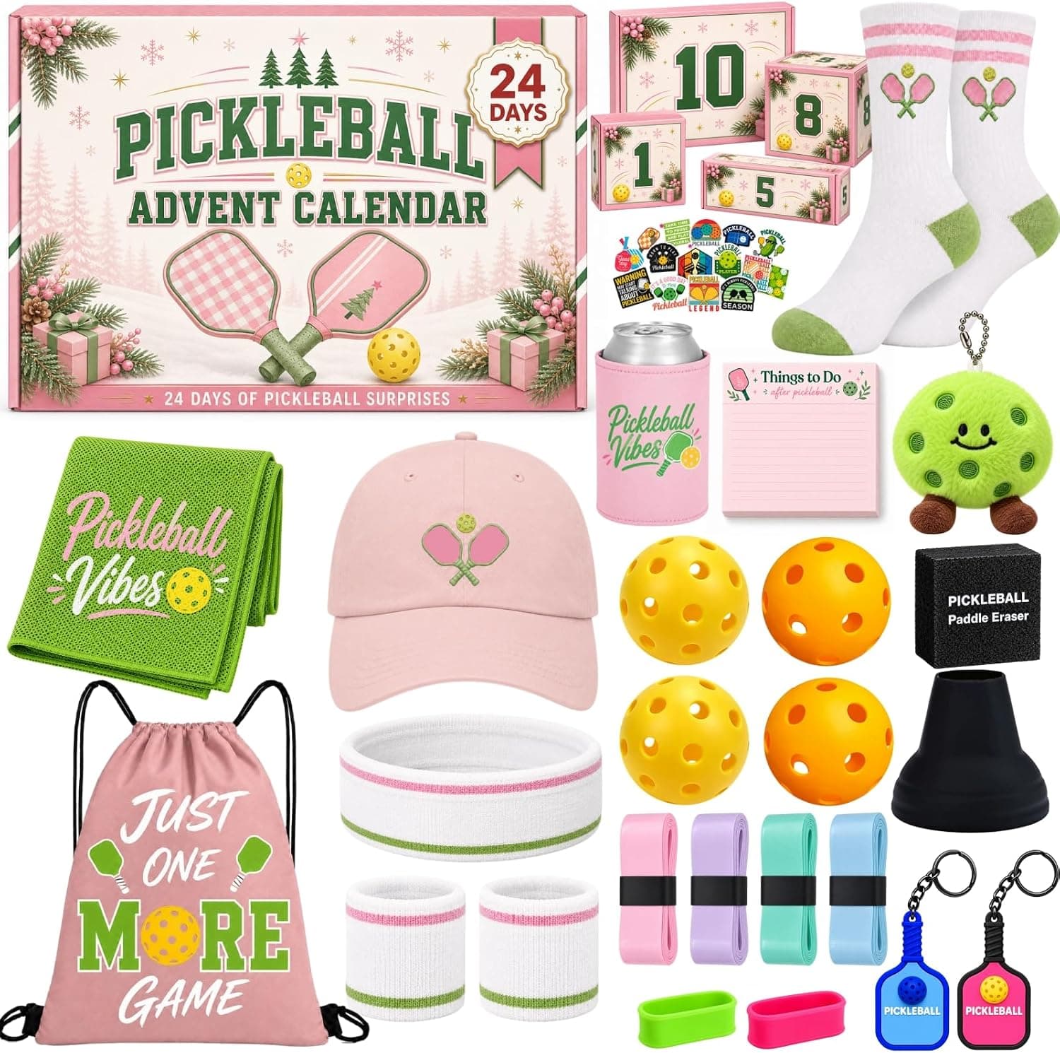 Pickleball Advent Calendar 2026 for Women, 24 Days Pickleball Gifts